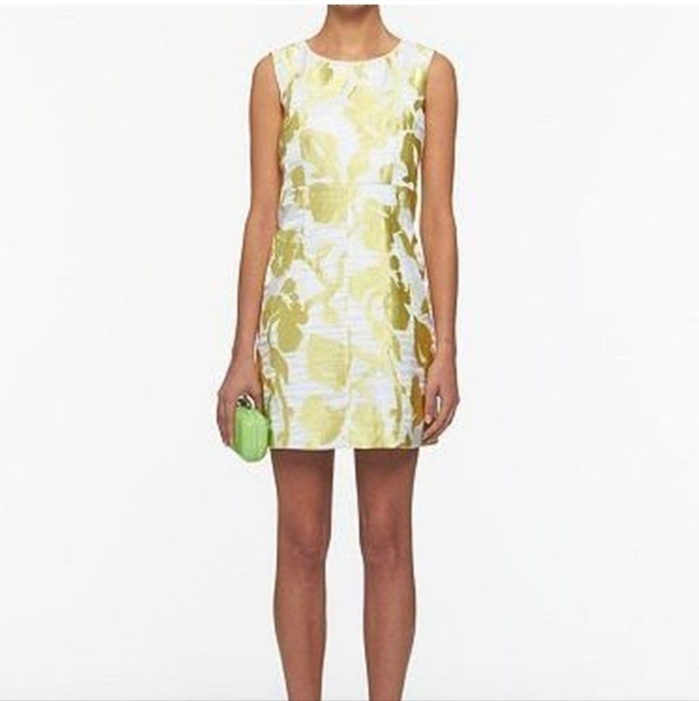 Diane Von Furstenberg sz 2 yellow white mini dress